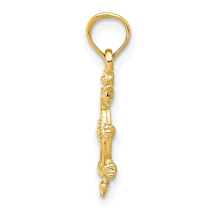 10K Ship Wheel Pendant-10K3066