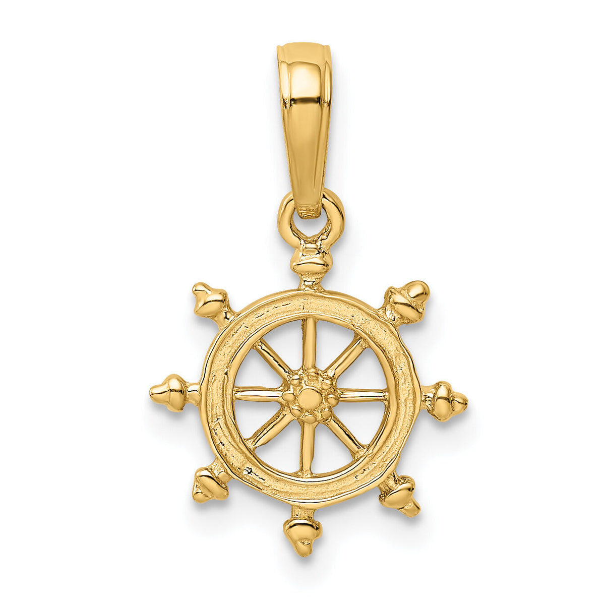 10K Ship Wheel Pendant-10K3066