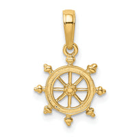 10K Ship Wheel Pendant-10K3066
