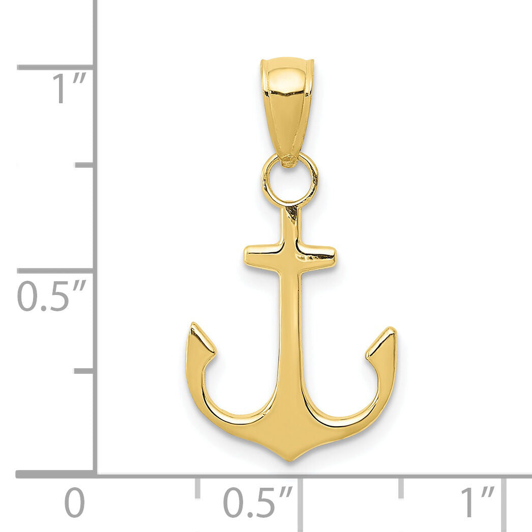 10k Anchor Pendant-10K3075