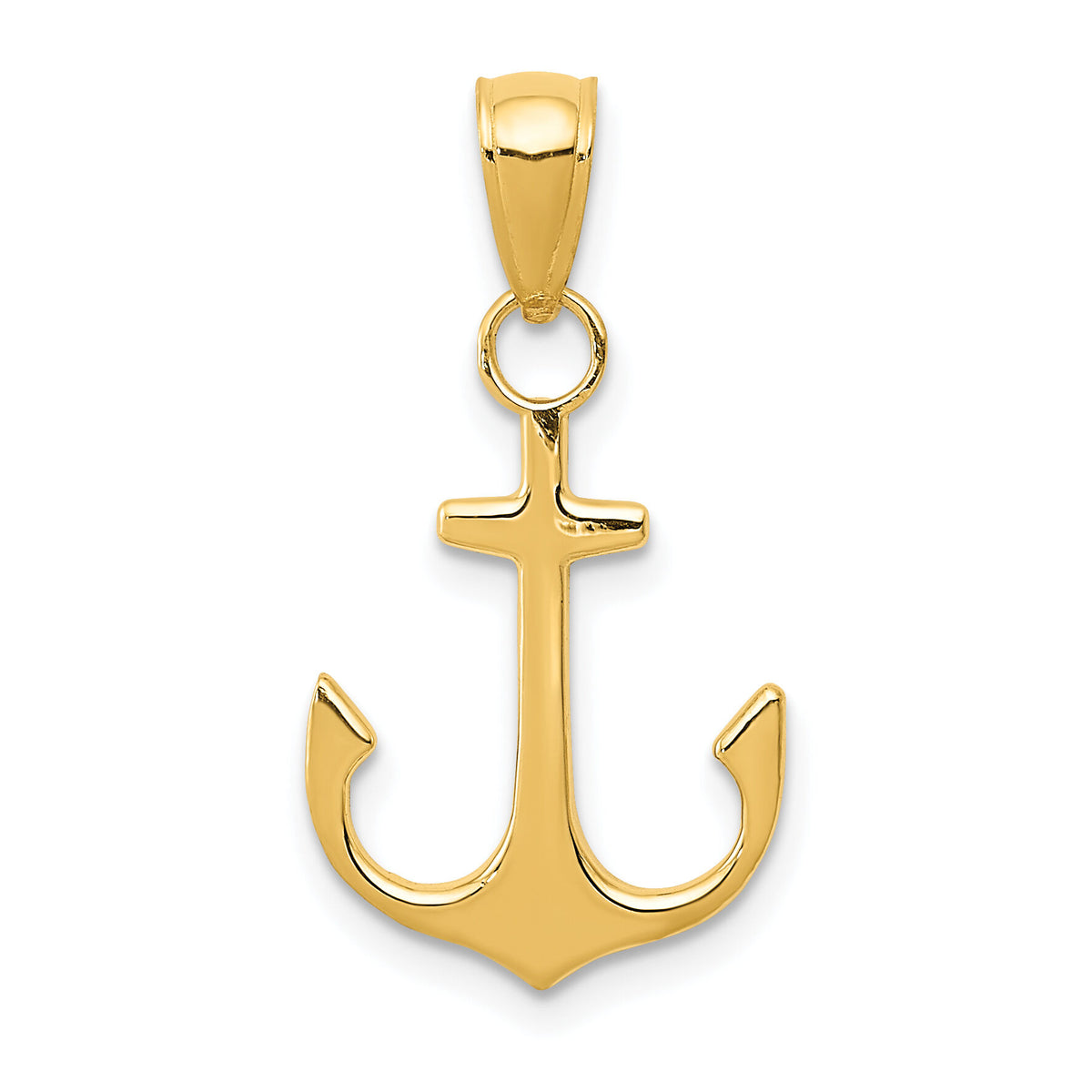 10k Anchor Pendant-10K3075