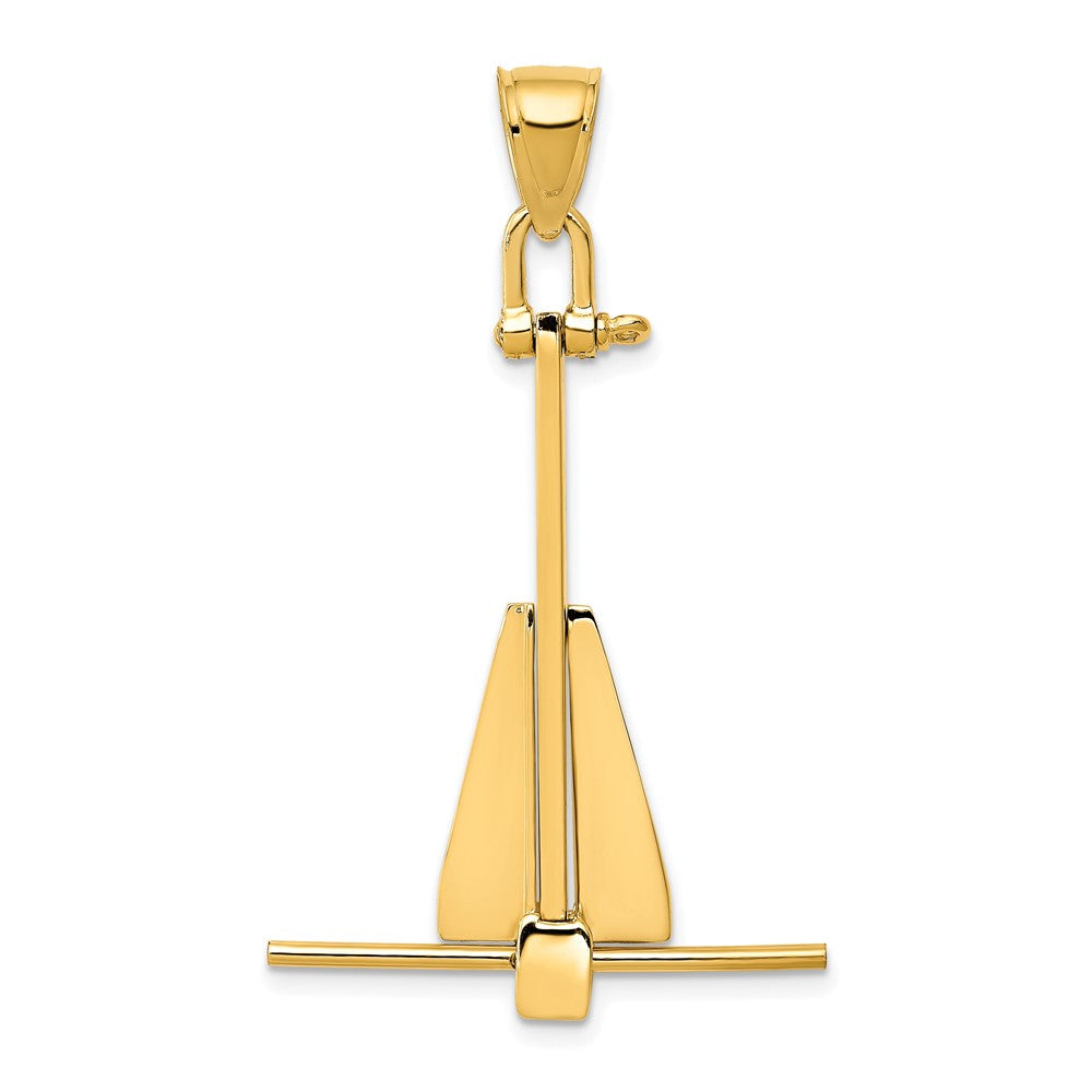 10K  3D Moveable Anchor Pendant-10K3086