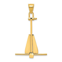 10K  3D Moveable Anchor Pendant-10K3086