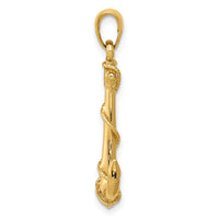 10k Anchor w/Rope Pendant-10K3091