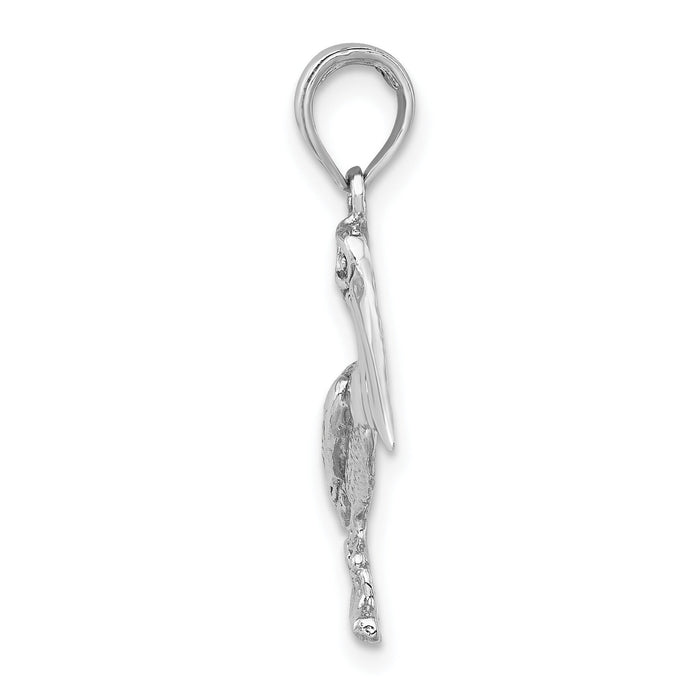 10k White Gold Pelican Pendant-10K3118W
