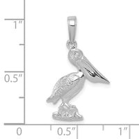 10k White Gold Pelican Pendant-10K3118W
