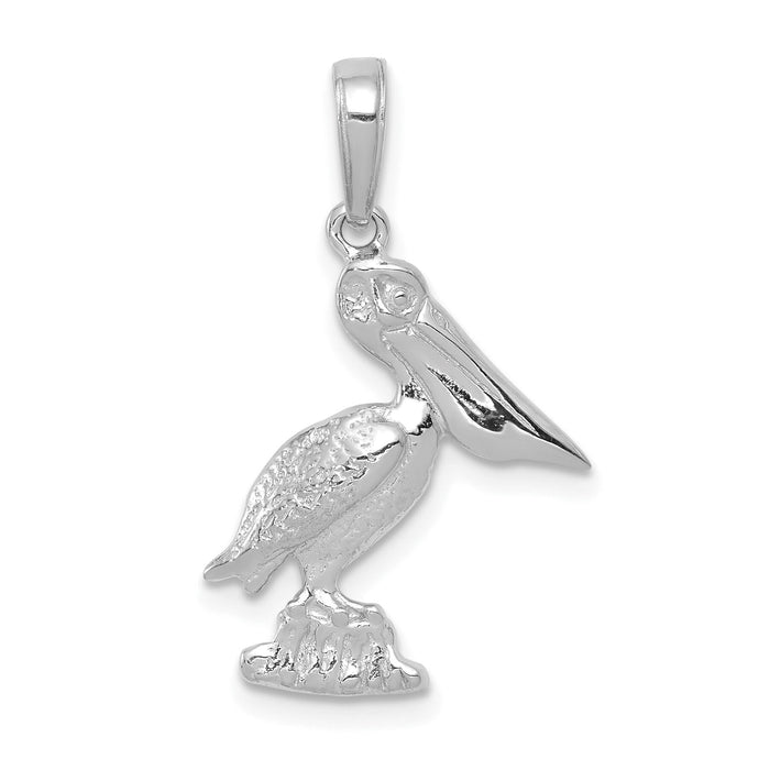 10k White Gold Pelican Pendant-10K3118W