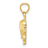 10K Skull and Cross Bones Pendant-10K3163