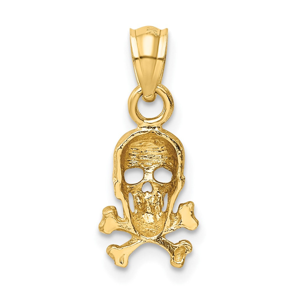 10K Skull and Cross Bones Pendant-10K3163
