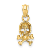 10K Skull and Cross Bones Pendant-10K3163