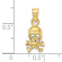 10K Skull and Cross Bones Pendant-10K3163