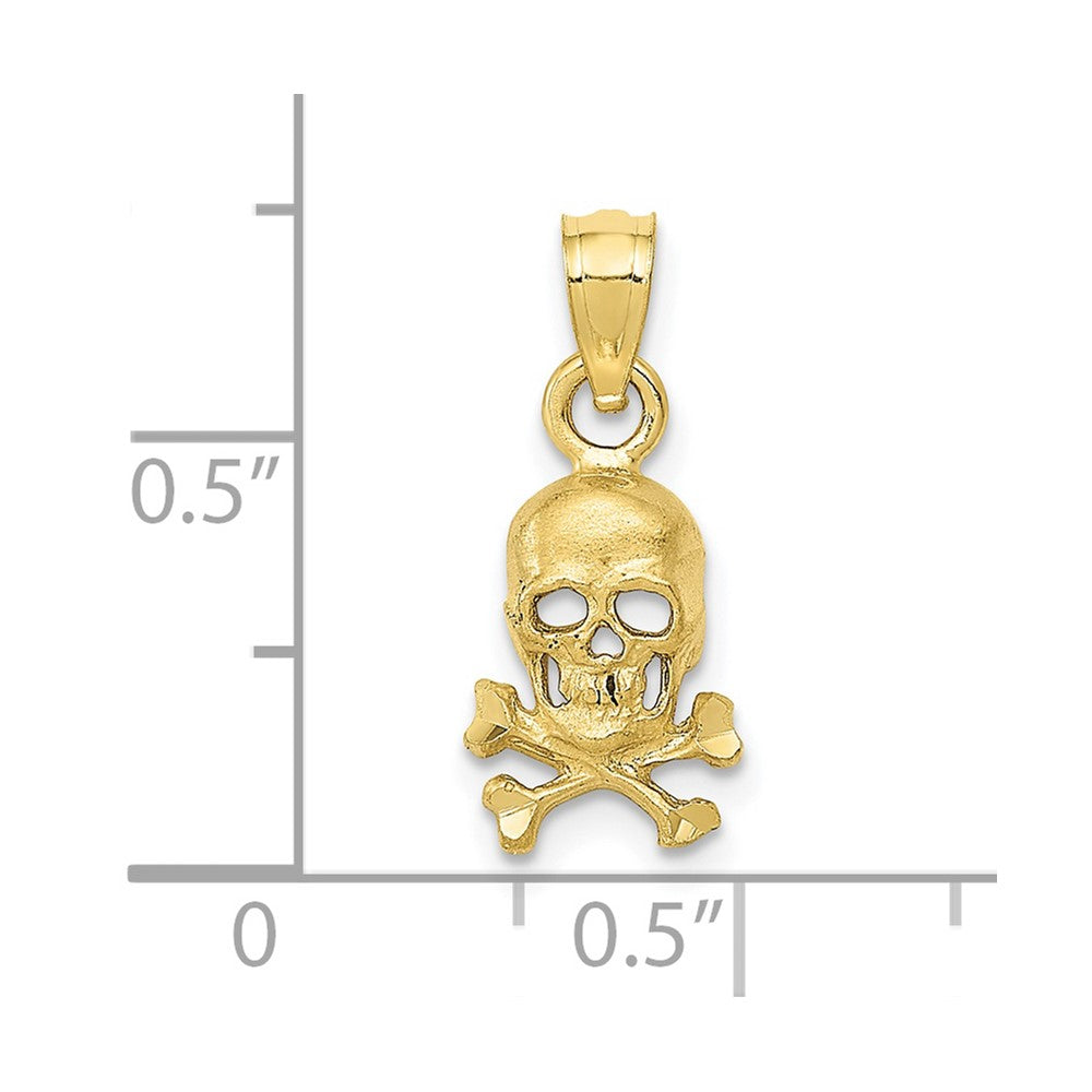 10K Skull and Cross Bones Pendant-10K3163