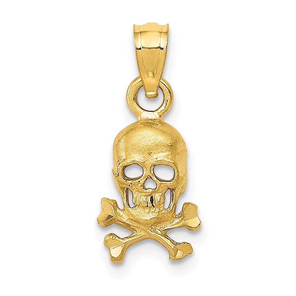 10K Skull and Cross Bones Pendant-10K3163