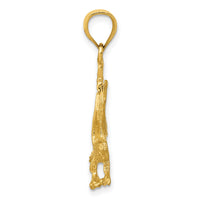 10K Satin Diamond-cut Eagle Pendant-10K3273