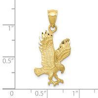 10K Satin Diamond-cut Eagle Pendant-10K3273