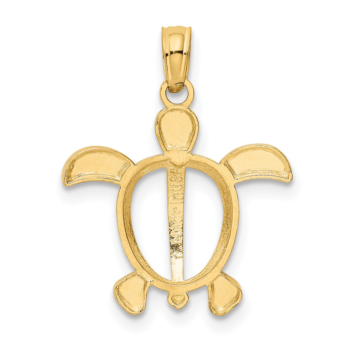 10K w/Rhodium Turtle Pendant-10K3307