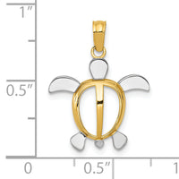 10K w/Rhodium Turtle Pendant-10K3307