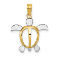 10K w/Rhodium Turtle Pendant-10K3307