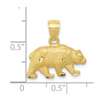 10K Diamond-cut Bear Pendant-10K3321