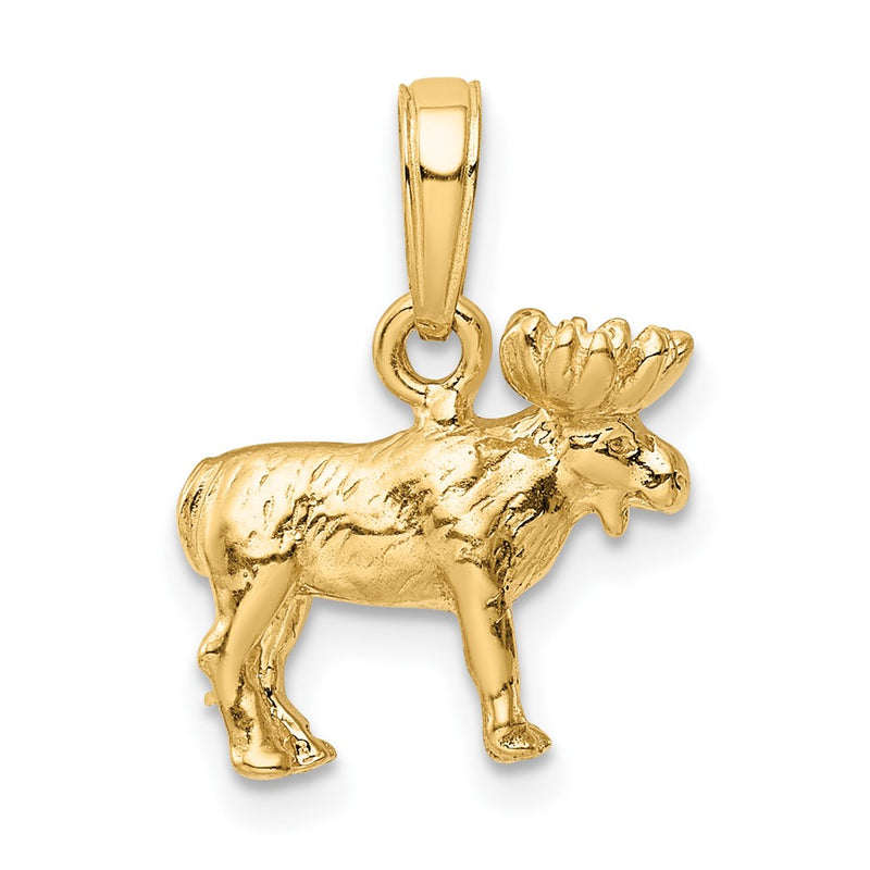 10k 3-D Moose Pendant-10K3327