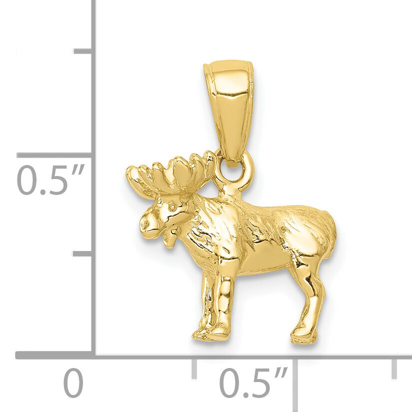 10k 3-D Moose Pendant-10K3327