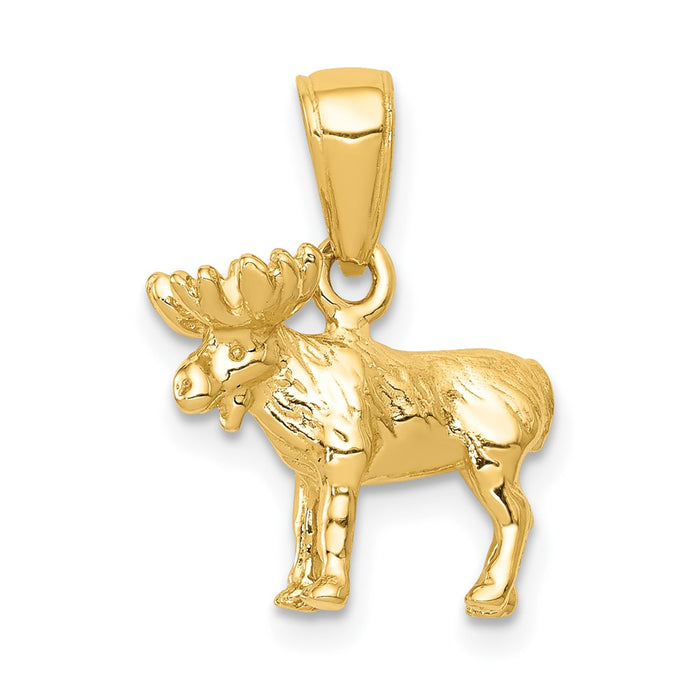 10k 3-D Moose Pendant-10K3327