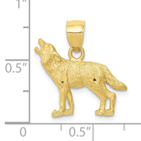 10K Diamond-cut Wolf Pendant-10K3331