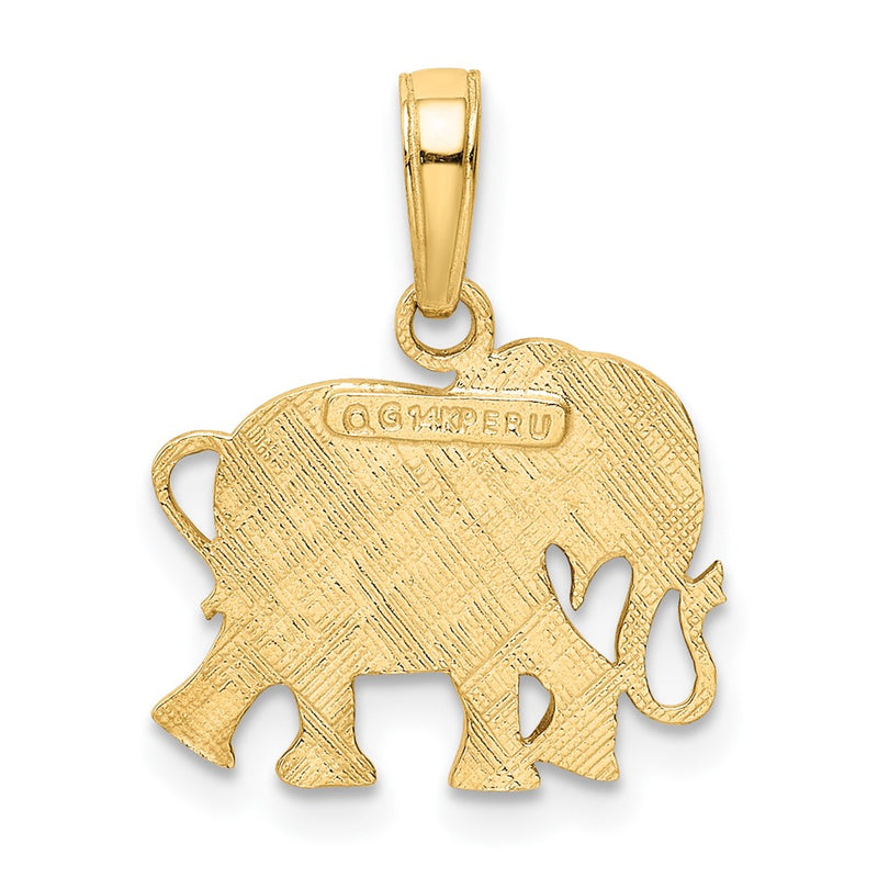 10k Textured Elephant Pendant-10K3332