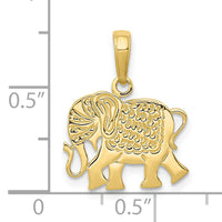 10k Textured Elephant Pendant-10K3332