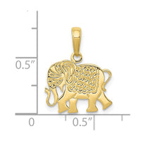 10k Textured Elephant Pendant-10K3332