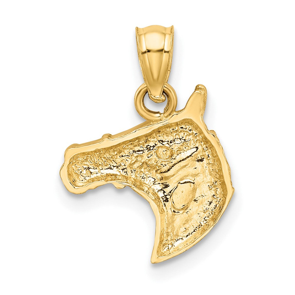 10K Diamond-cut Horse Pendant-10K3336