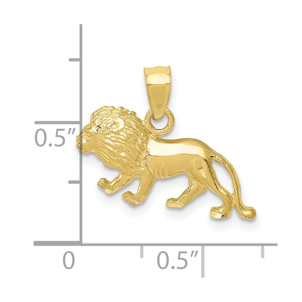 10K Diamond-cut Lion Pendant-10K3345