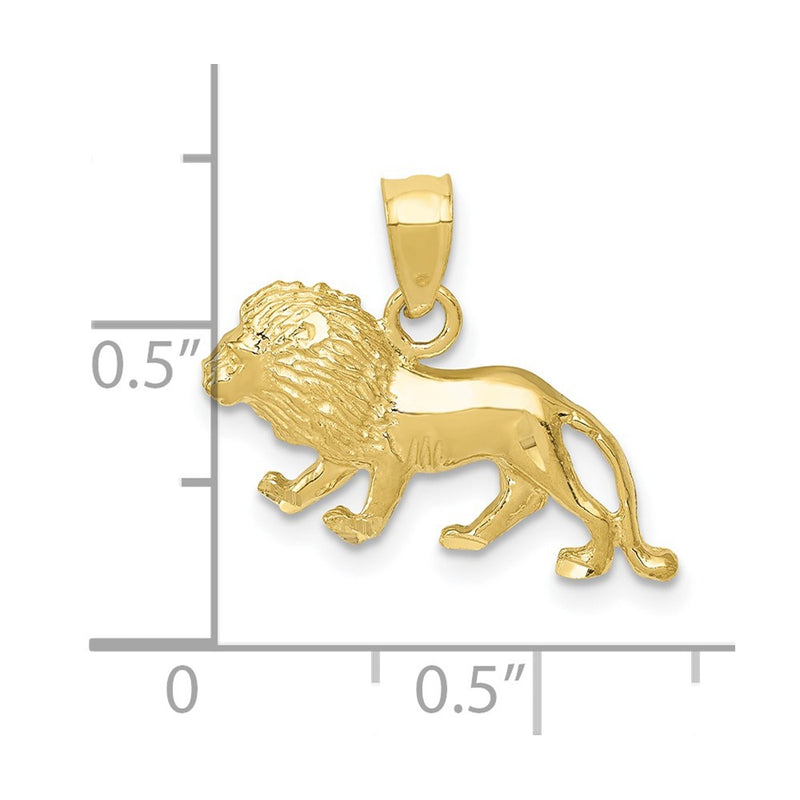 10K Diamond-cut Lion Pendant-10K3345