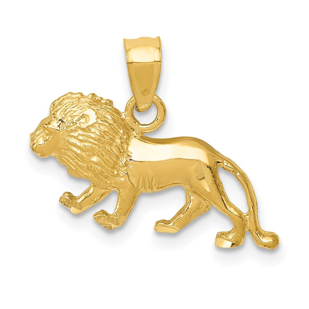 10K Diamond-cut Lion Pendant-10K3345