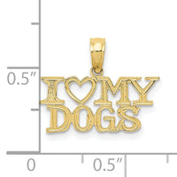 10K I HEART MY DOGS Pendant-10K3422