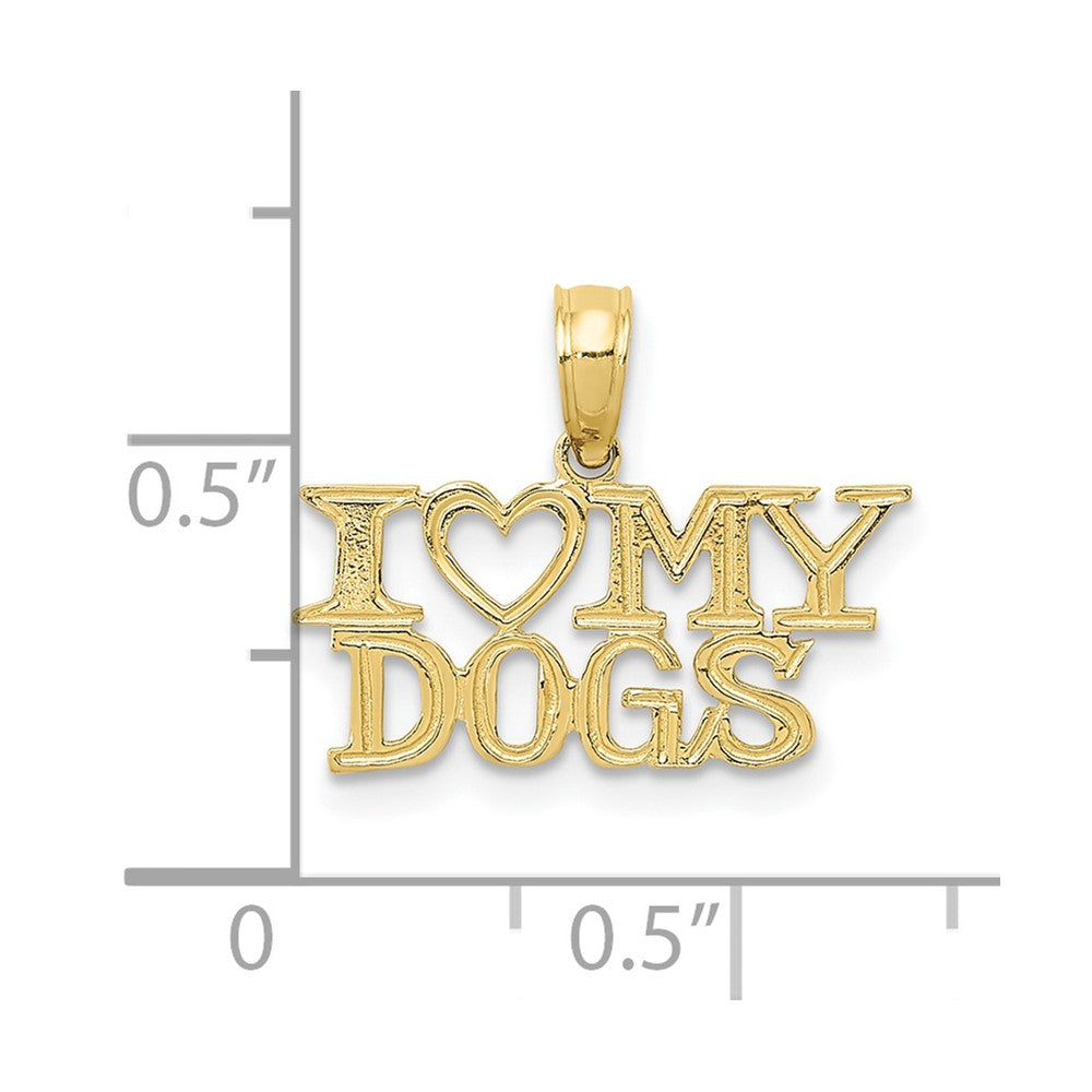 10K I HEART MY DOGS Pendant-10K3422