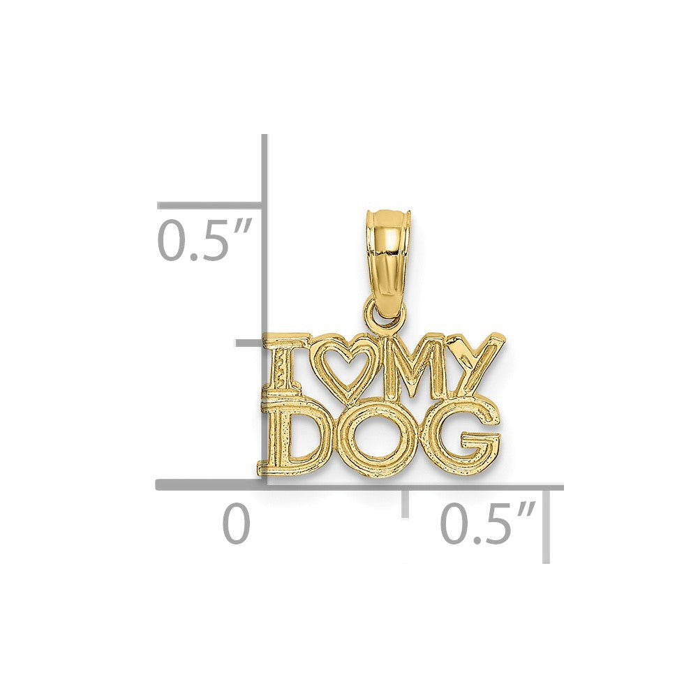 10k I HEART MY DOG Charm-10K3423