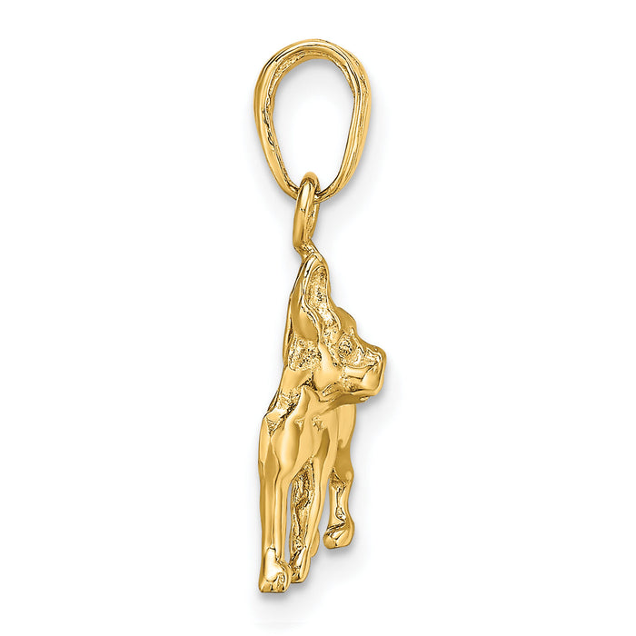 10K Boston Terrier Dog Pendant-10K3425