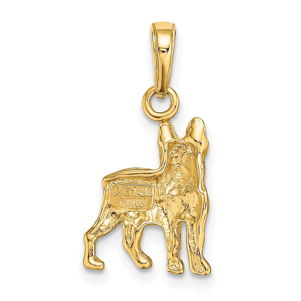 10K Boston Terrier Dog Pendant-10K3425