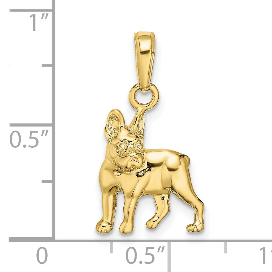 10K Boston Terrier Dog Pendant-10K3425