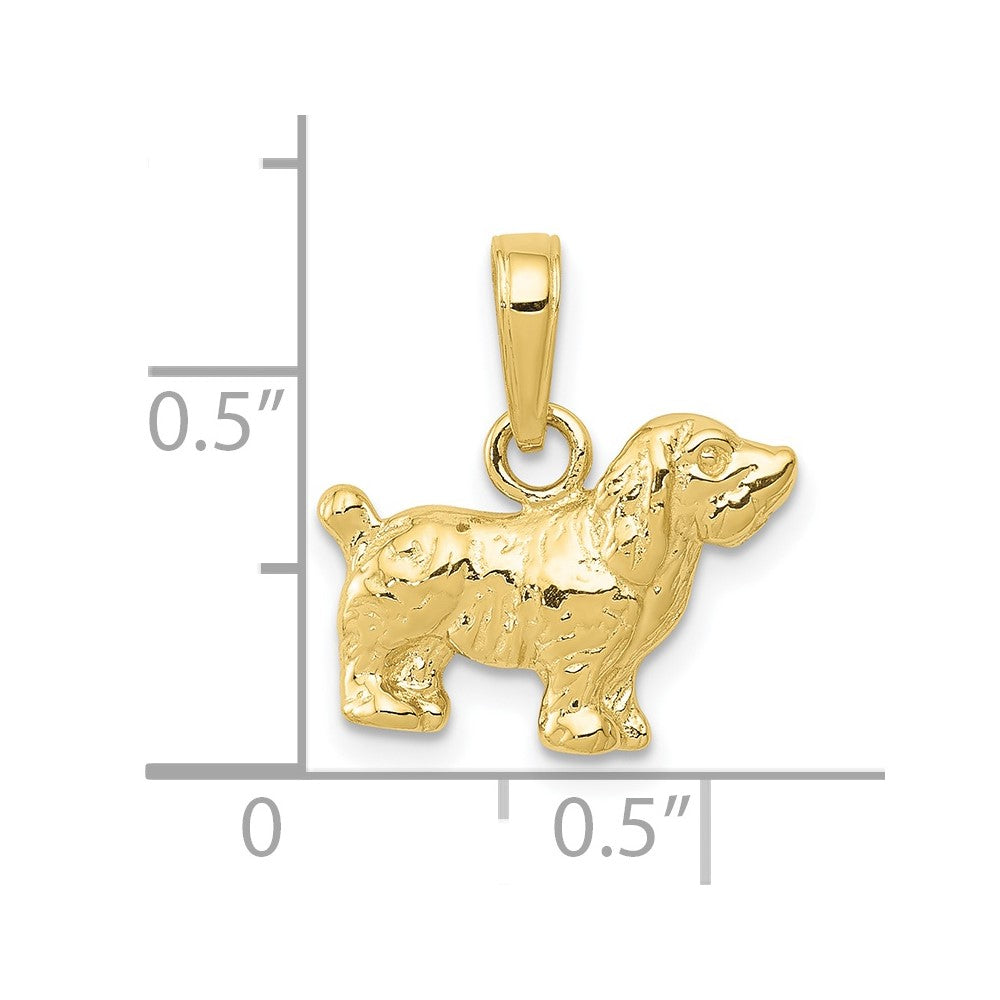 10K Cocker Spaniel Dog Pendant-10K3427