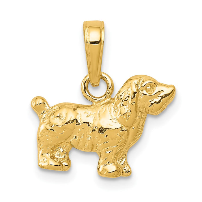 10K Cocker Spaniel Dog Pendant-10K3427