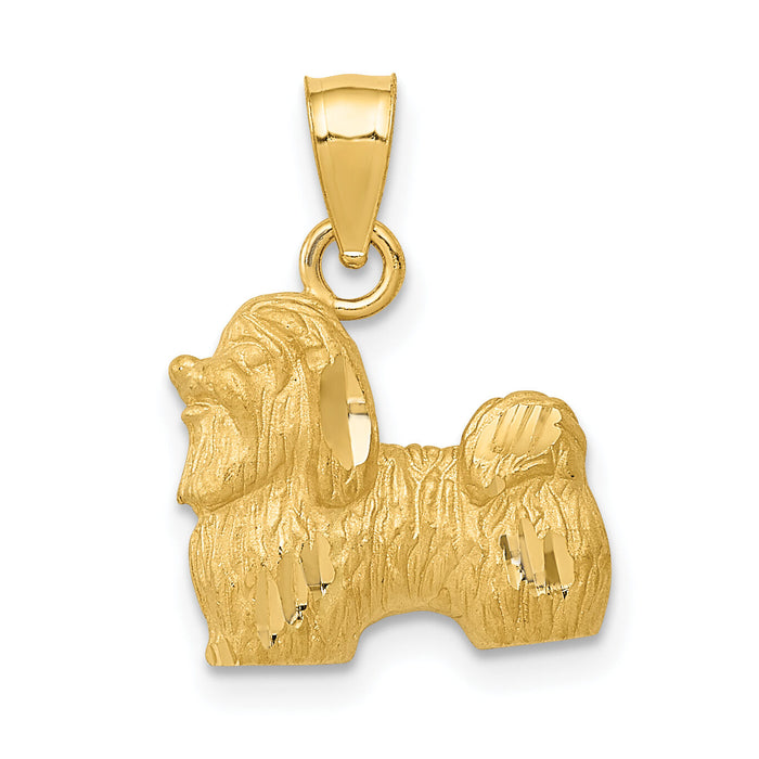 10K Diamond-cut Shih Tzu Pendant-10K3432