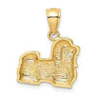 10K Diamond-cut Shih Tzu Pendant-10K3433