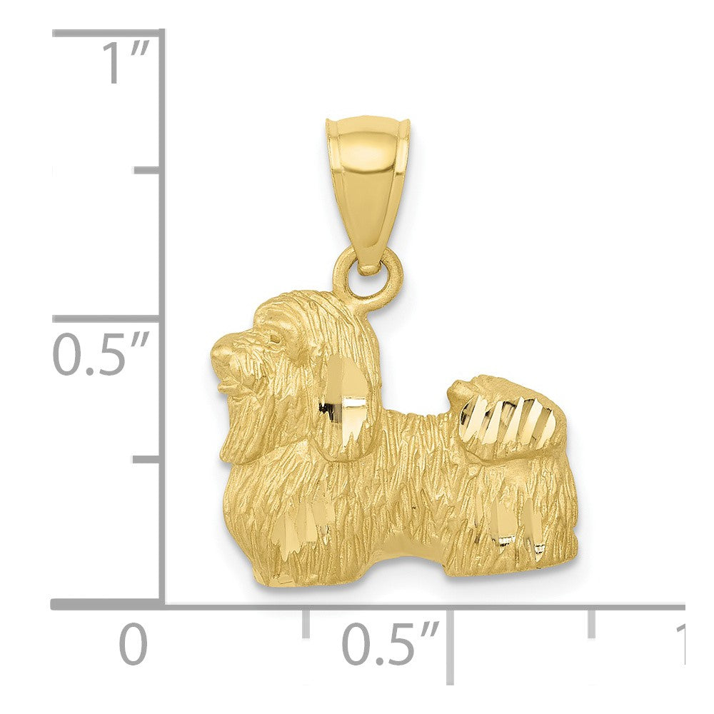 10K Diamond-cut Shih Tzu Pendant-10K3433
