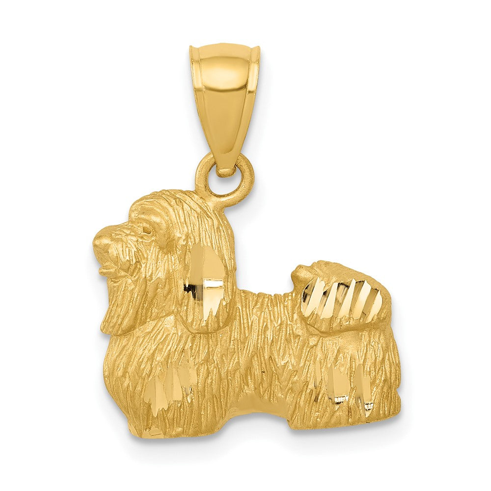 10K Diamond-cut Shih Tzu Pendant-10K3433