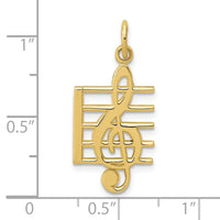 10K Music Note Charm-10K3503