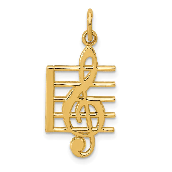 10K Music Note Charm-10K3503