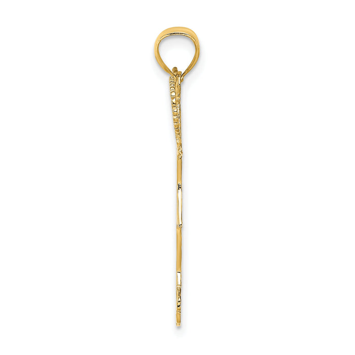 10k Cheerleader w/Pom-Poms Charm-10K3523