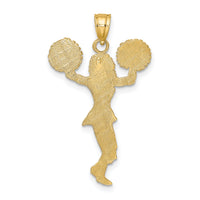 10k Cheerleader w/Pom-Poms Charm-10K3523